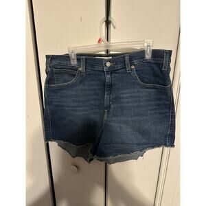 Signature Levi Strauss Denim Shorts 18 Blue Heritage 34 W High Rise Medium Wash